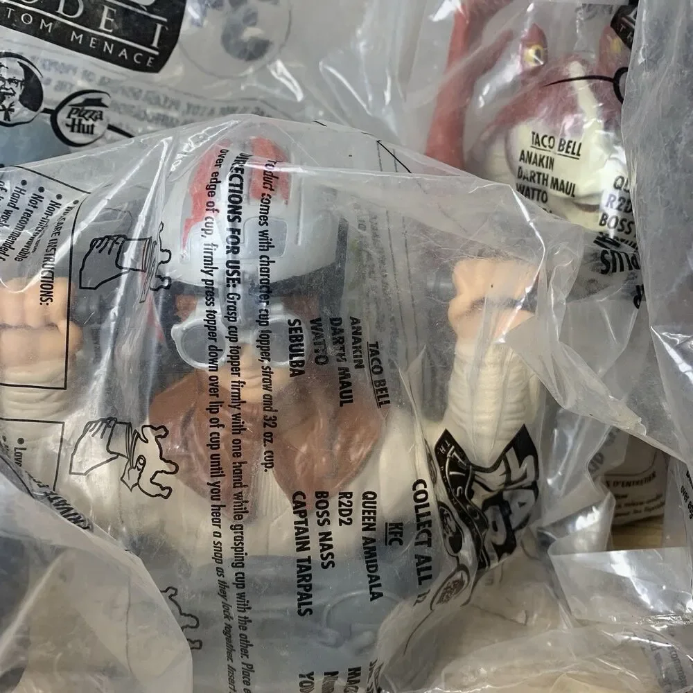 Star Wars Cup Toppers Set Lot of 9 Episode 1 Phantom Menace 90s Bundle Taco Bell